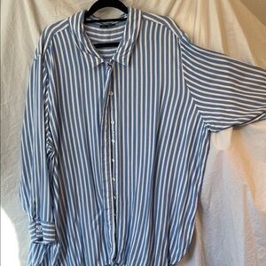 Universal Standard Blue and White Striped Shirt Size XL (26-28)